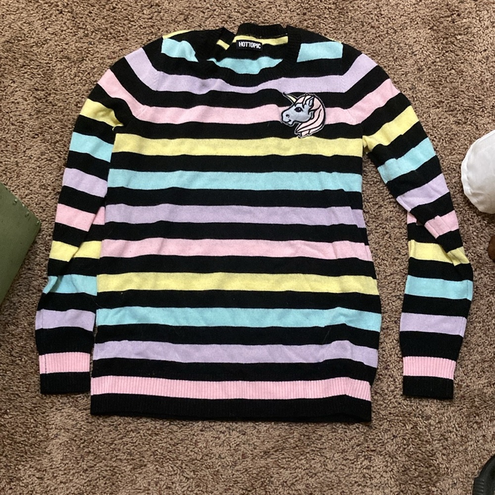 Hot topic Striped Unicorn Sweater - Picture 2 of 6